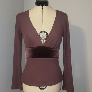 V-neck Plum Top